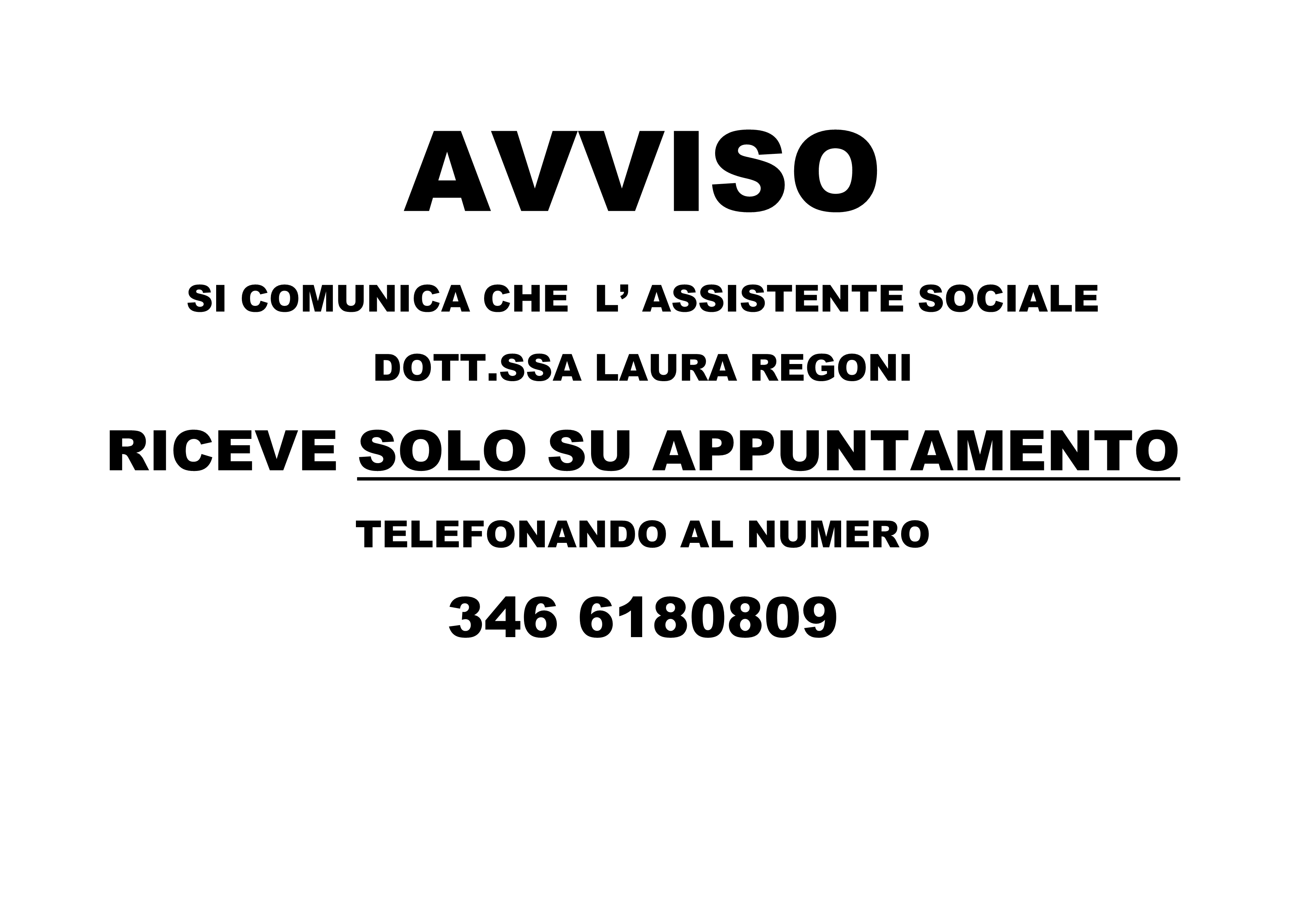Ricevimento Assistente Sociale